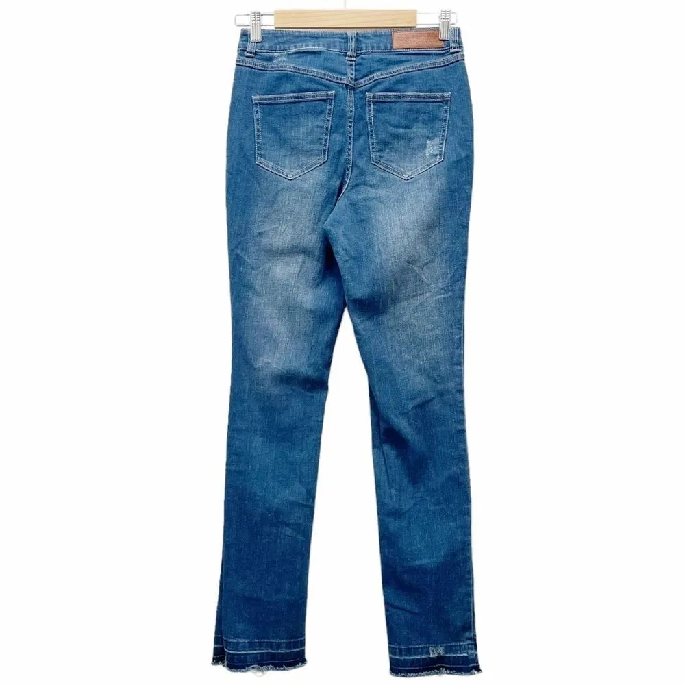 Peace Love World Girlfriend Jeans Front Slit Straight Medium Wash Womens Size 28 - Image 4