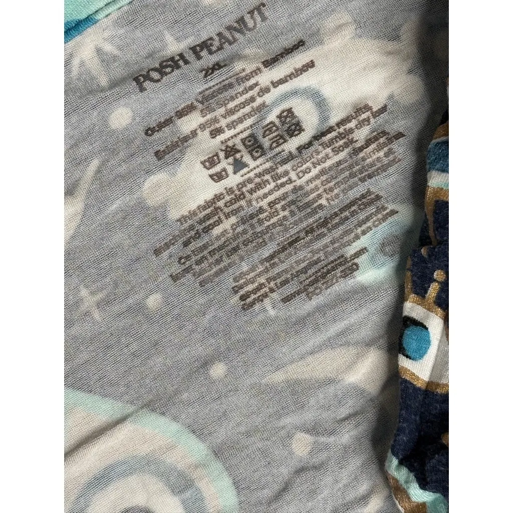 Posh Peanut Bamboo Fiona Evil Eye Blue Pajama Pant Set Long Sleeves 2XL Lounging Size XXL - Image 2