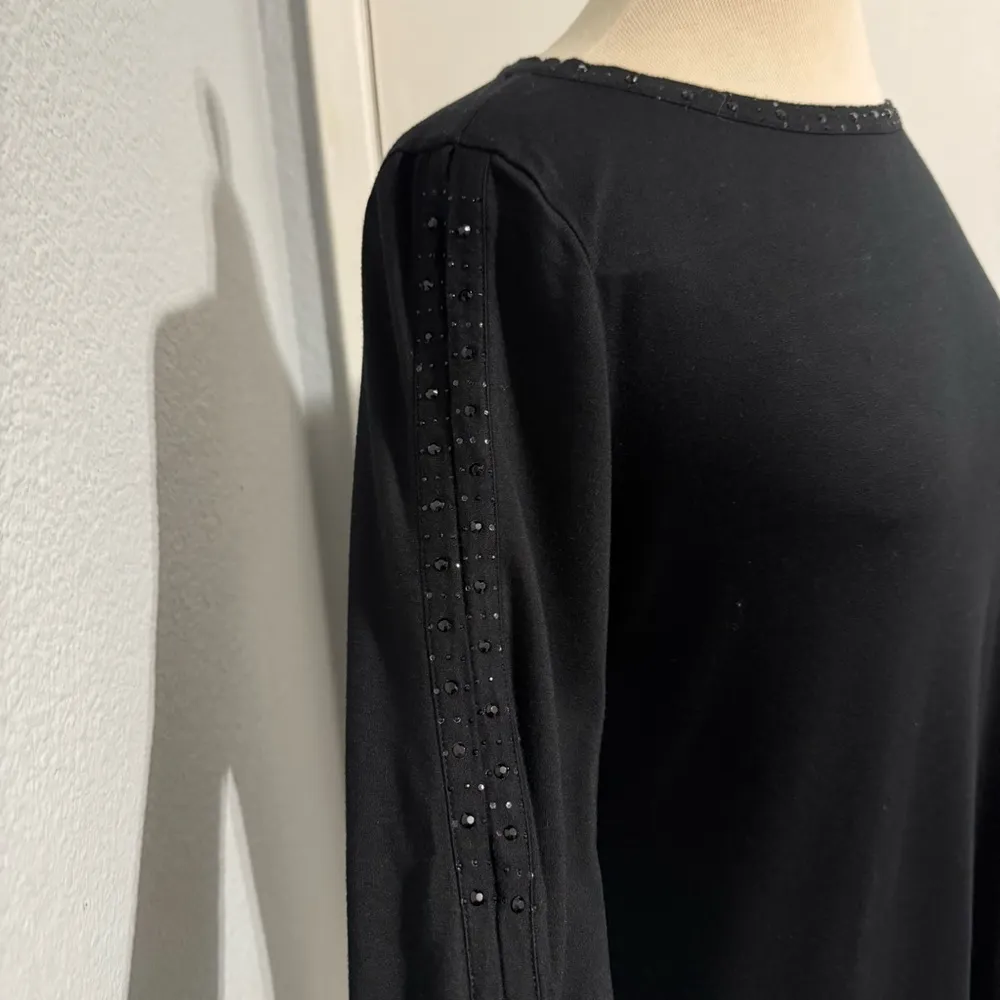 Cable & Gauge Women Black Long Sleeve Sexy Cut-Out Party Stretchy Blouse Sz L - Image 5