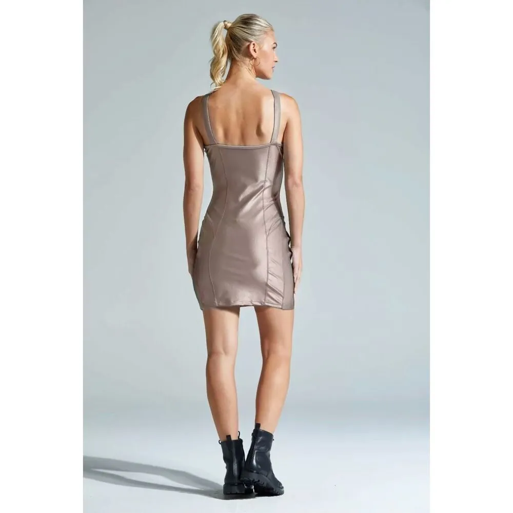 Noli Yoga liquid dress almond tan size small NWT - Image 2