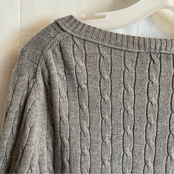Ann Taylor Loft Sweater Womens Large Grey‎ Knit Wool Rabbit Hair Blend Casual - Image 8