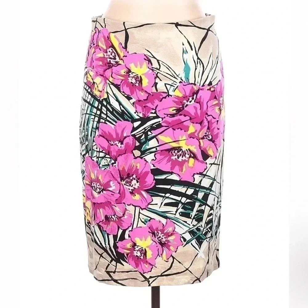 Karen Kane | Coastal Resort Tropical Floral Career Pencil Skirt Size Large L - Image 3