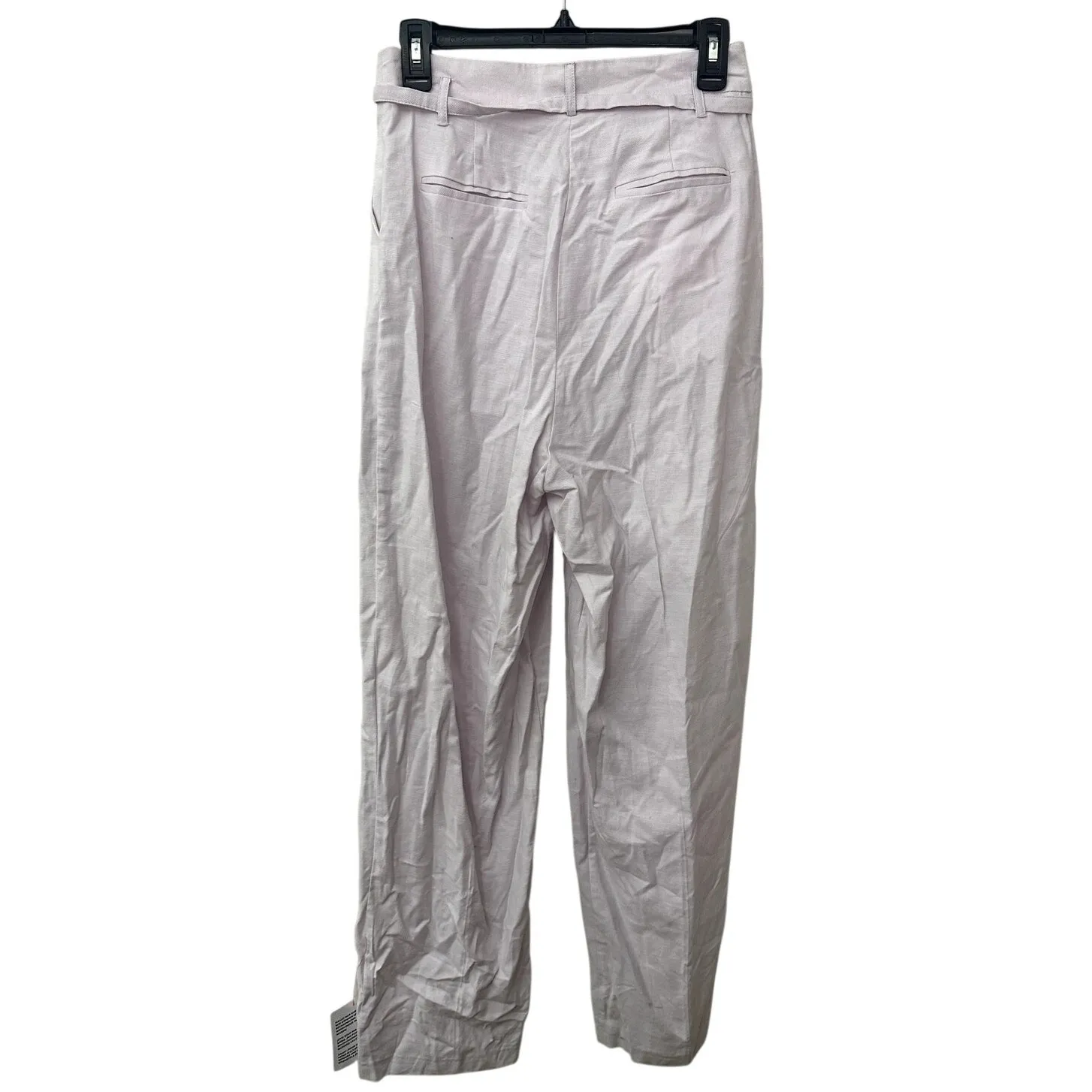 Topshop Women's Light Purple Tapered Belted Trousers Linen Blend 4 NWT - Image 5