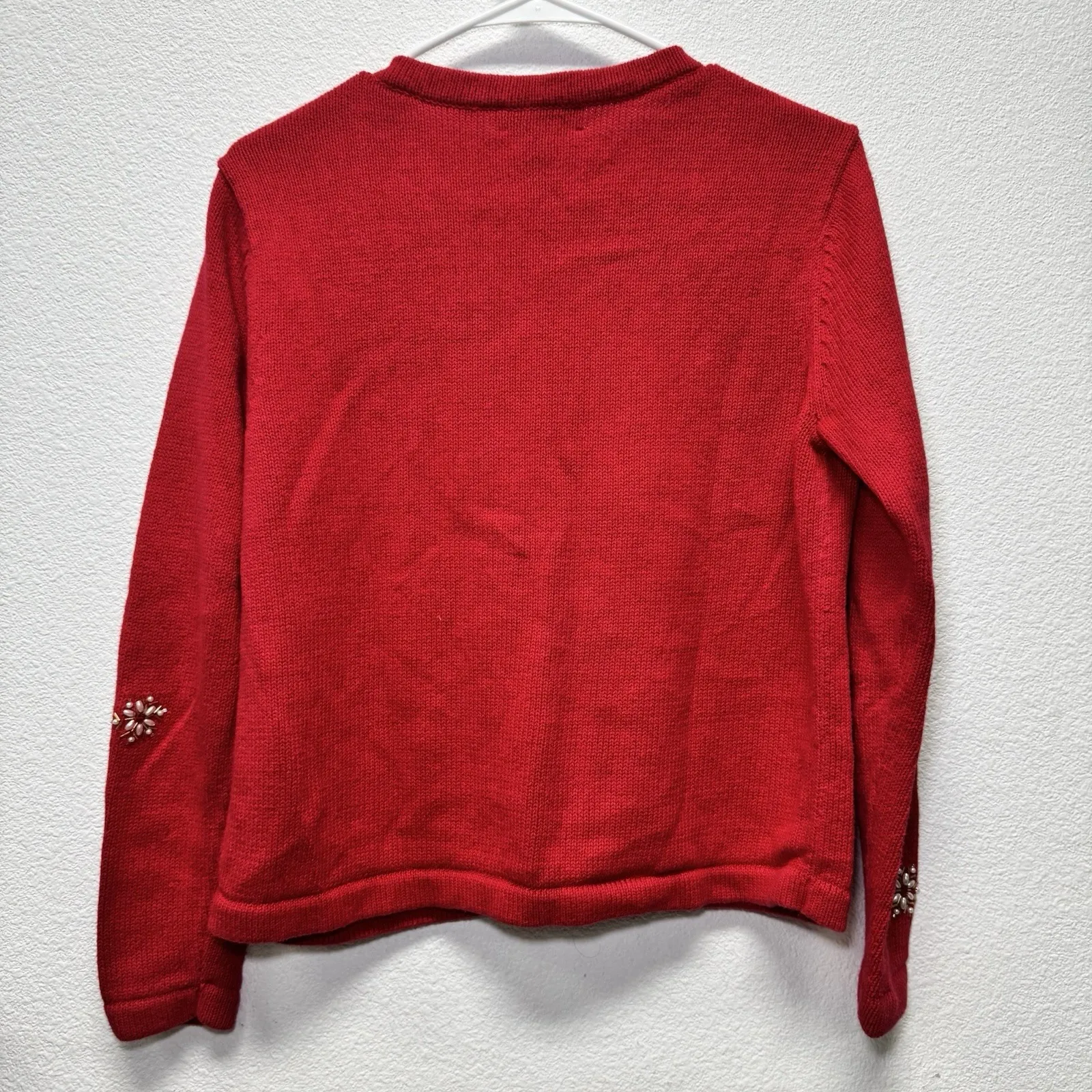 Bechamel Petites Small Red Cardigan Sweater Christmas Ornaments Beaded Holiday Size undefined - Image 4