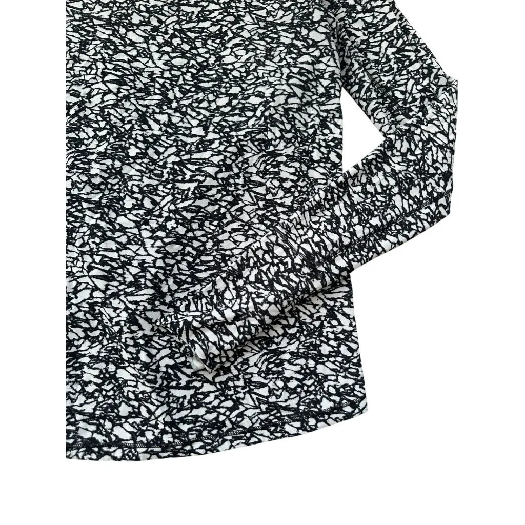LULUEMON Black White Long Sleeve Patterned Top Size 8 - Image 2