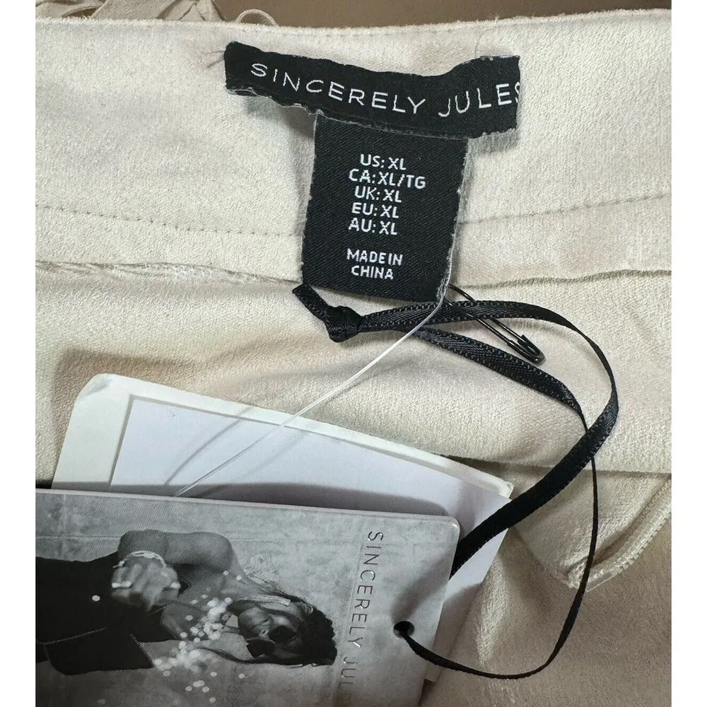 Sincerely Jules women’s XL Fringe Skirt Cream Zipper Side Western - Image 10