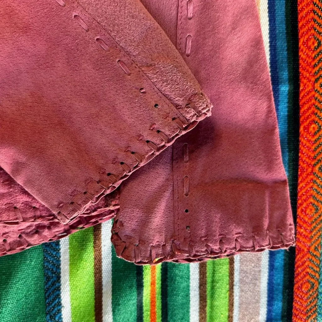 Vintage Cold Water Creek genuine leather pink blazer jacket - Image 14