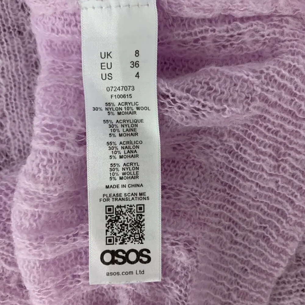 ASOS Sweater 4 Lavender Lightweight Knit Soft Pastel Minimal Y2K Aesthetic - Image 6