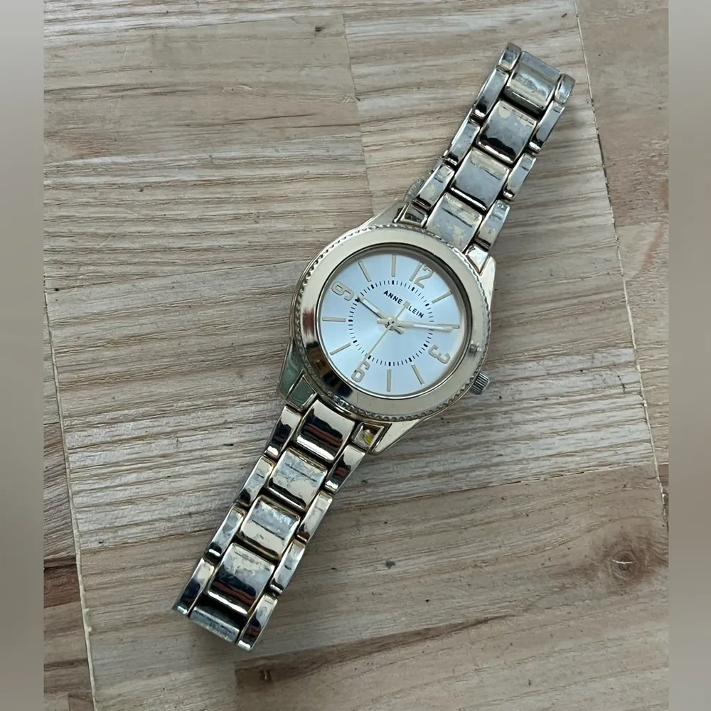 Anne Klein Ladies Watch Stainless Round Dial Gold-Tone Bracelet, Hands, Markers - Image 5