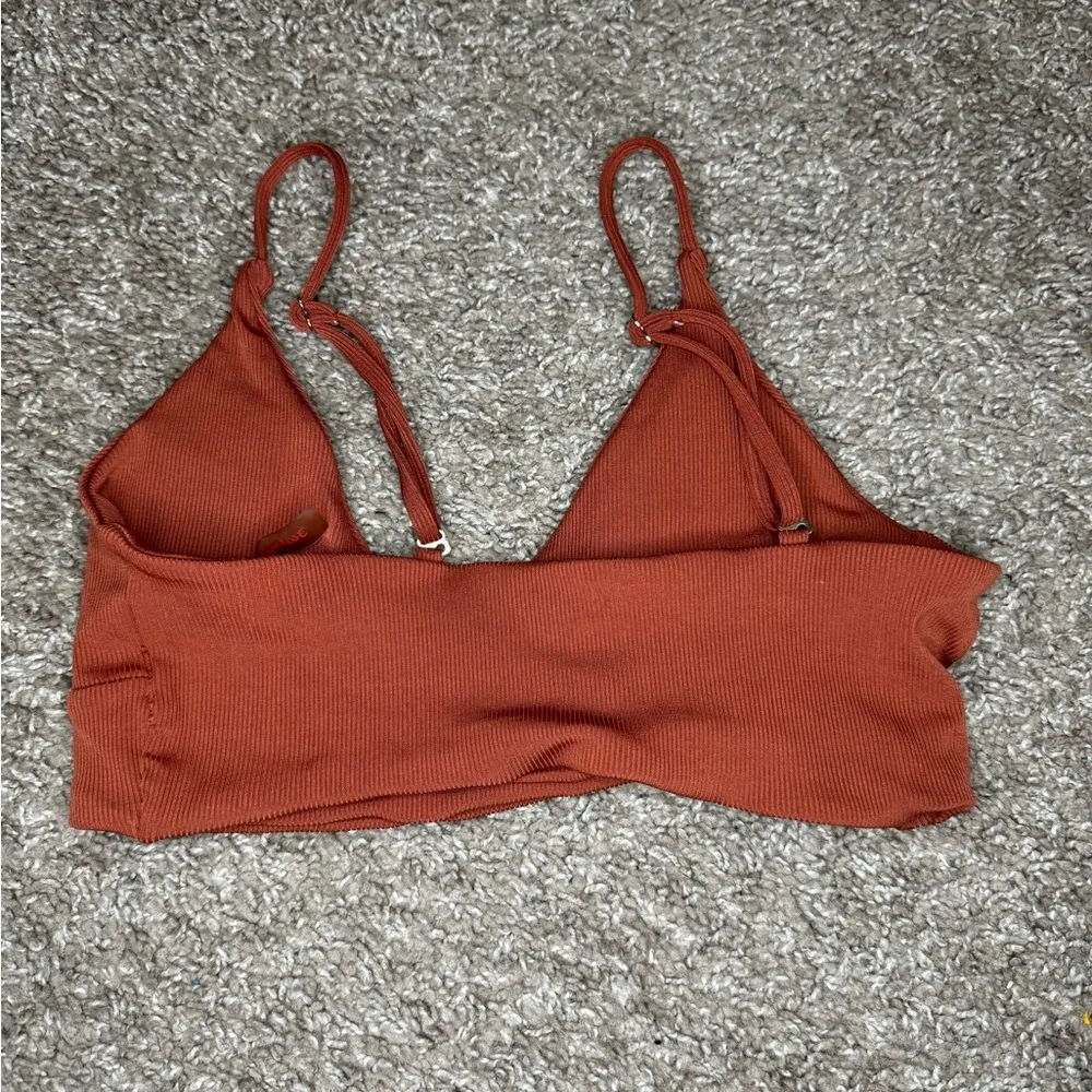 Romwe Rust Orange Strappy Bikini Top - Image 3