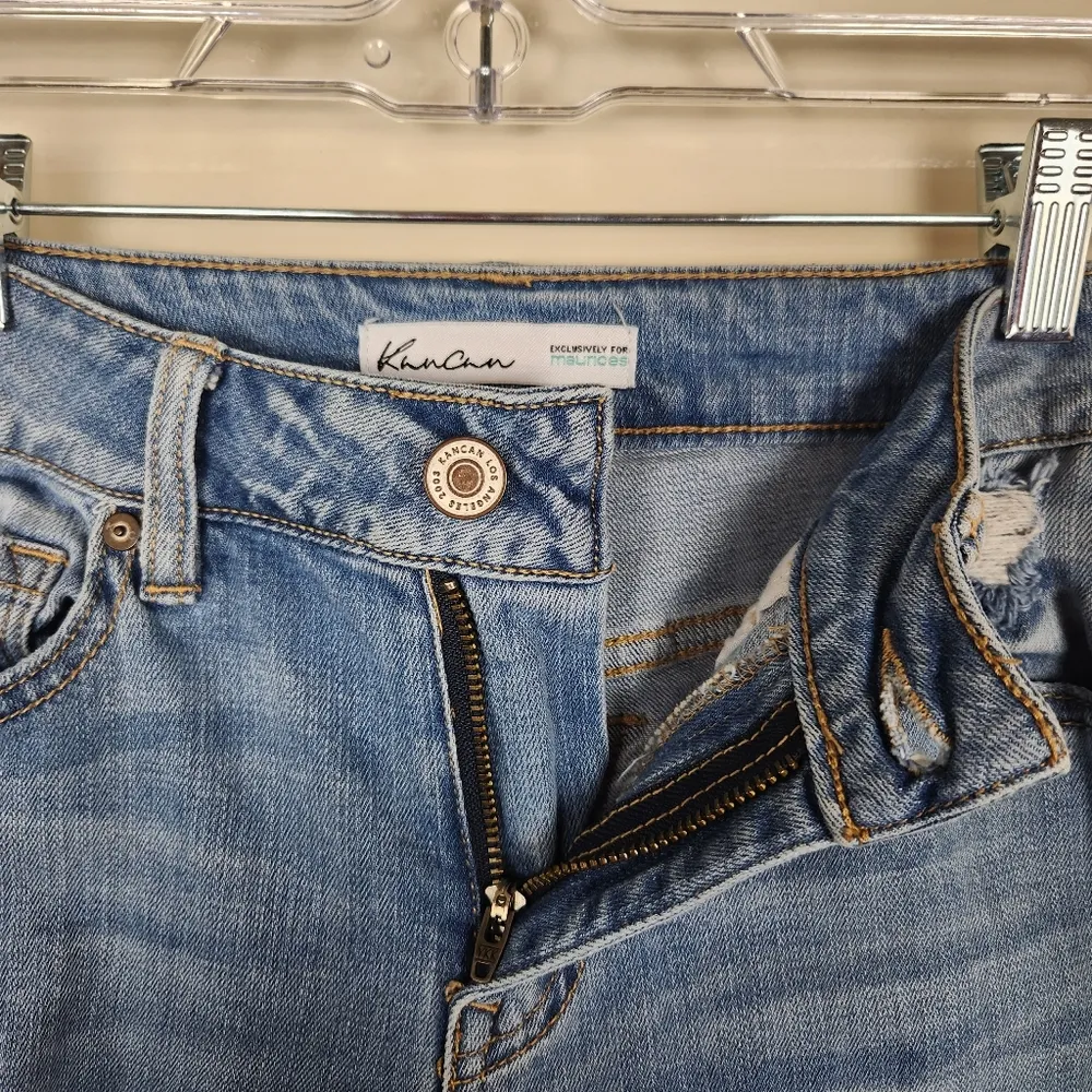 KanCan Jeans Womens Blue Distressed Row Hem Skinny Stretch Size 24 - Image 9