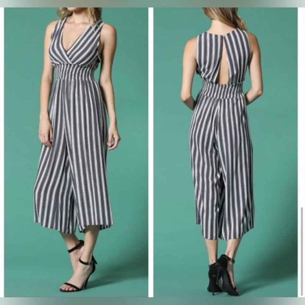 ILLA ILLA Elegant Black and White Striped jumpsuit - Image 3