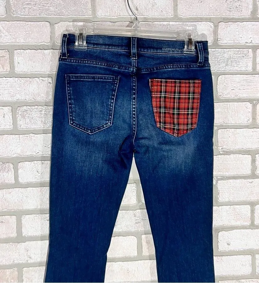 Current/Elliott The Stiletto Jean in Erwin Red Tartan Size 26 - Image 10