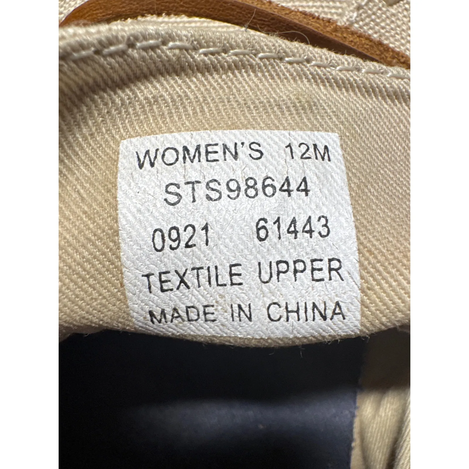 Sperry Top Sider Women's Canvas Sneakers Beige Lace Up Low Top Comfort Size 12M - Image 3