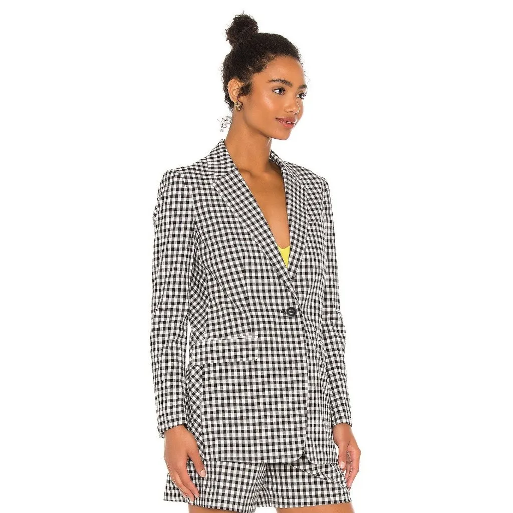 NWT Rag & Bone Ames Blazer in Black White Gingham Seersucker Jacket 6 $495 - Image 3