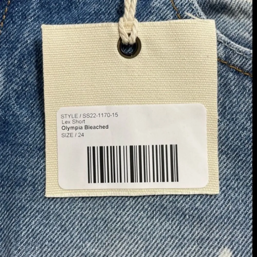 NWT SER.O.YA Lex Olympia Bleached‎ Raw Hem Jean Shorts Size 24 Retrofete Blue - Image 10