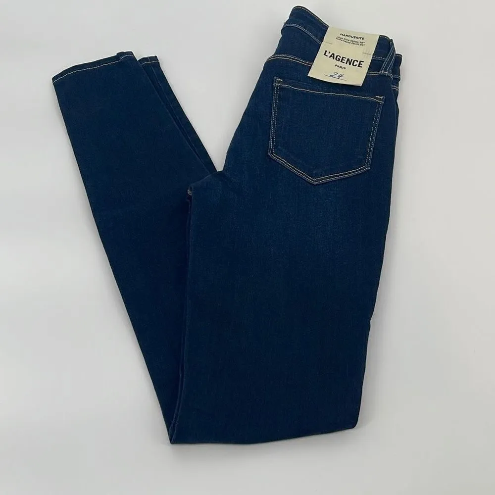 L’AGENCE Marguerite Jean High Rise‎ Skinny Stretch Columbia Blue Size 24 - Image 2