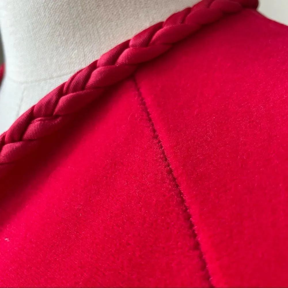 Vintage Vanity Fair Red Velour House Coat Robe Nightgown S M - Image 8