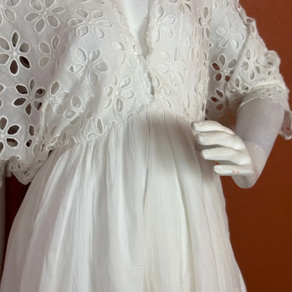 Free People Bella Note Eyelet Babydoll Dress Size Small. E37 - Image 3