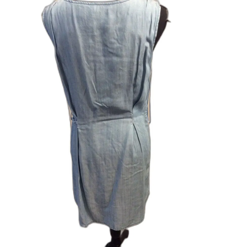 Soft Denim Sleeveless Dress Waist tie Womens Size Small - Image 2