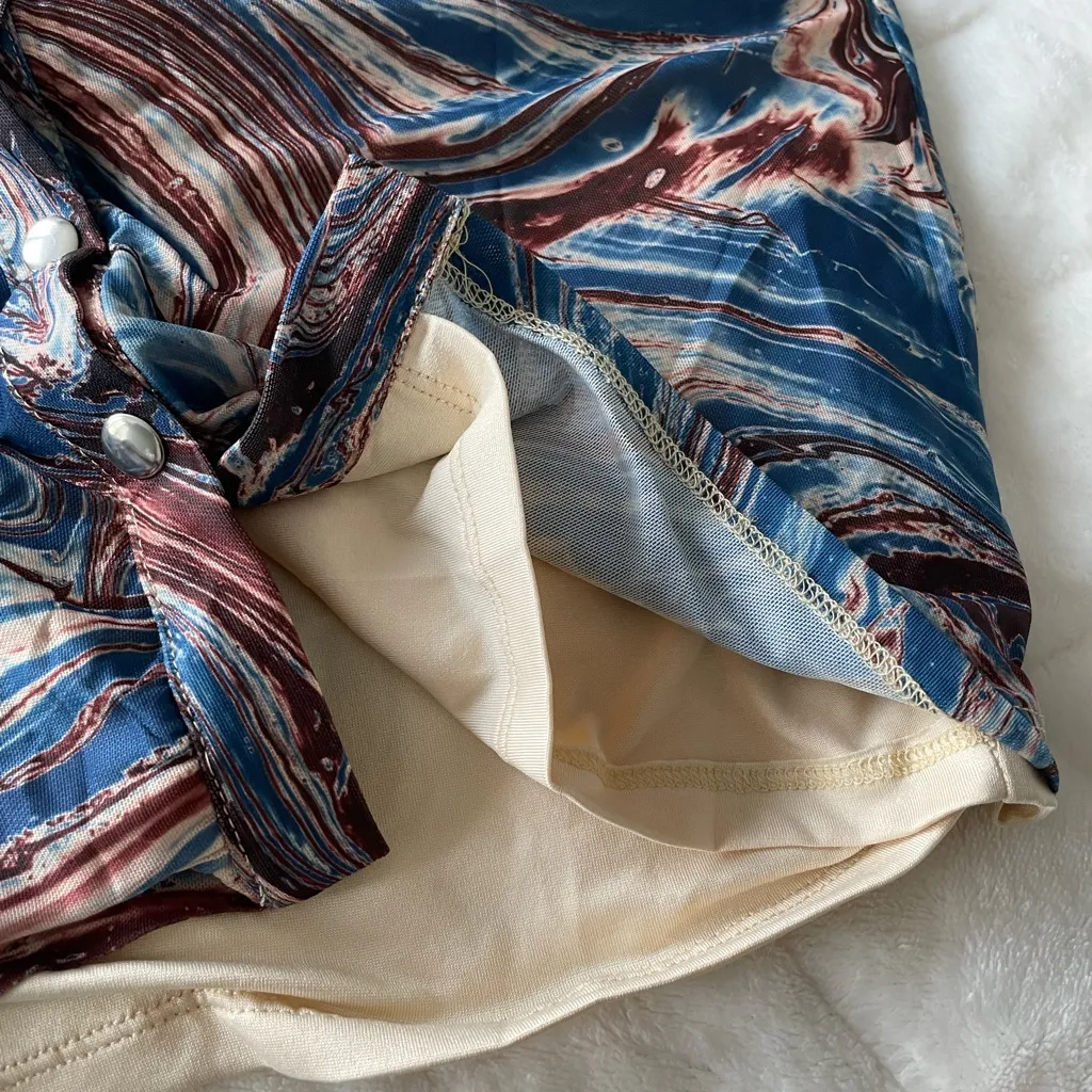 Princess Polly Tyler blue button down Bodycon long sleeve mini dress NWT - Image 3