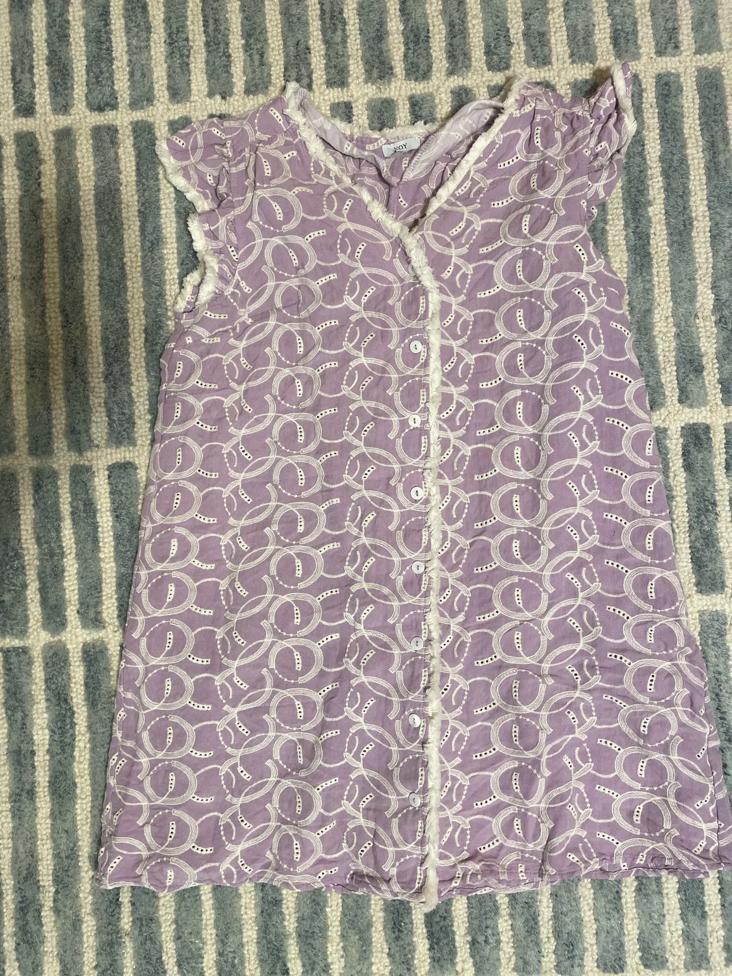 Voy Purple Trimmed Dress Size L - Image 2