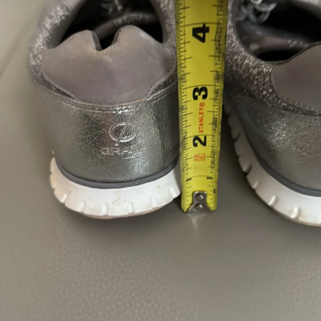 Cole‎ Haan Zerogrand Silver Metallic Gray Lace Up Sneakers Shoes Size 9 - Image 7