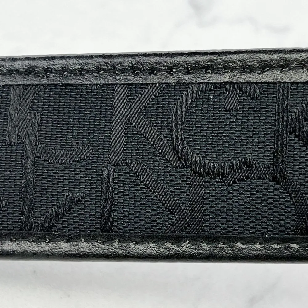 Calvin Klein  Wide Black CK Logo Genuine Leather Trim Belt Size XS 26 - Image 5