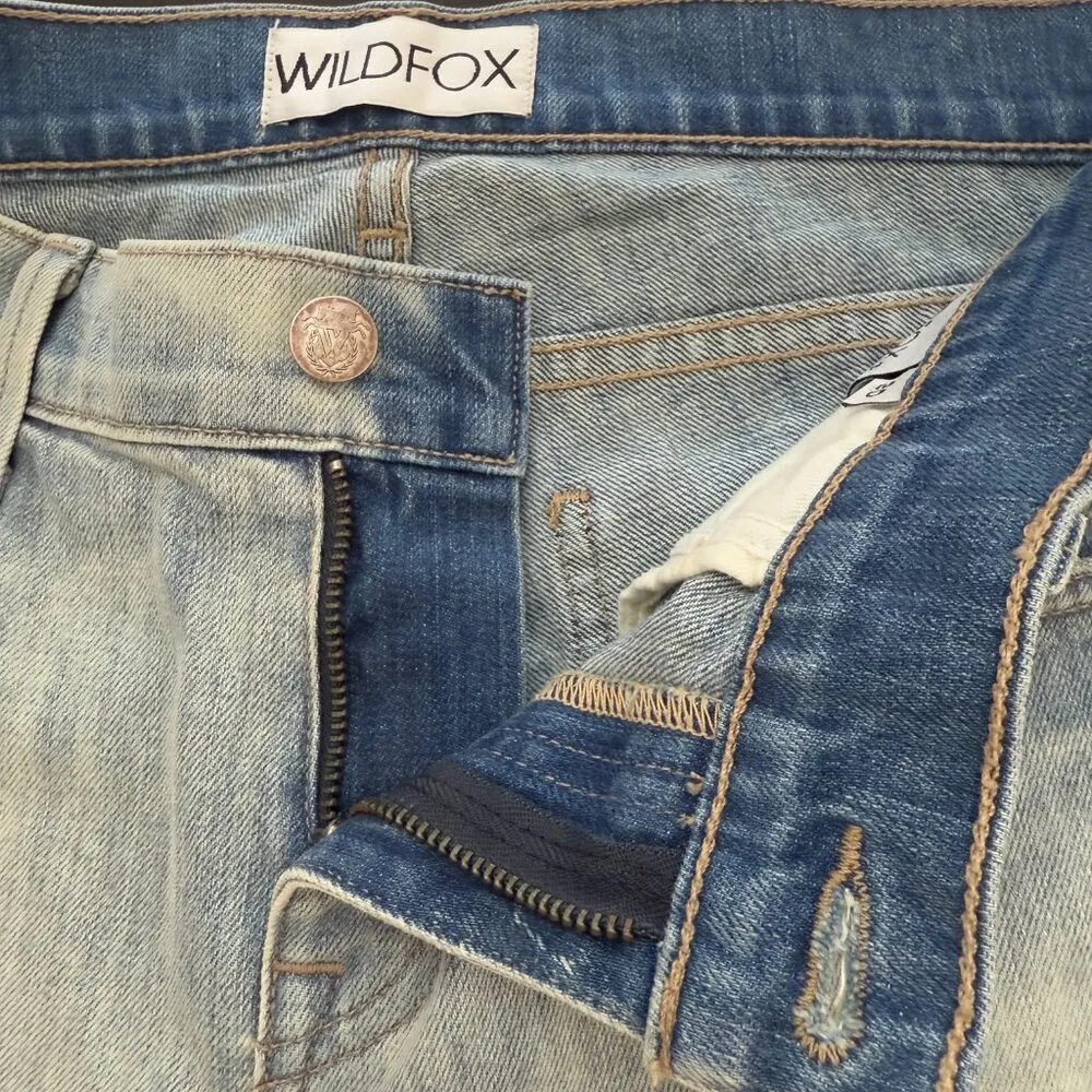 NWT Wildfox Carmen Low Rise Skinny Jeans Women's 30 Magic Trick Blue Distressed - Image 14