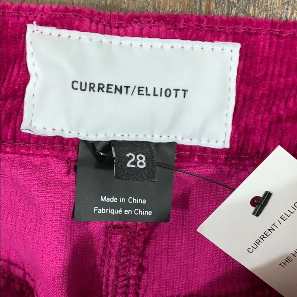 Current/Elliot The High Waist Stiletto Skinny Ankle Raspberry Corduroys - Image 5