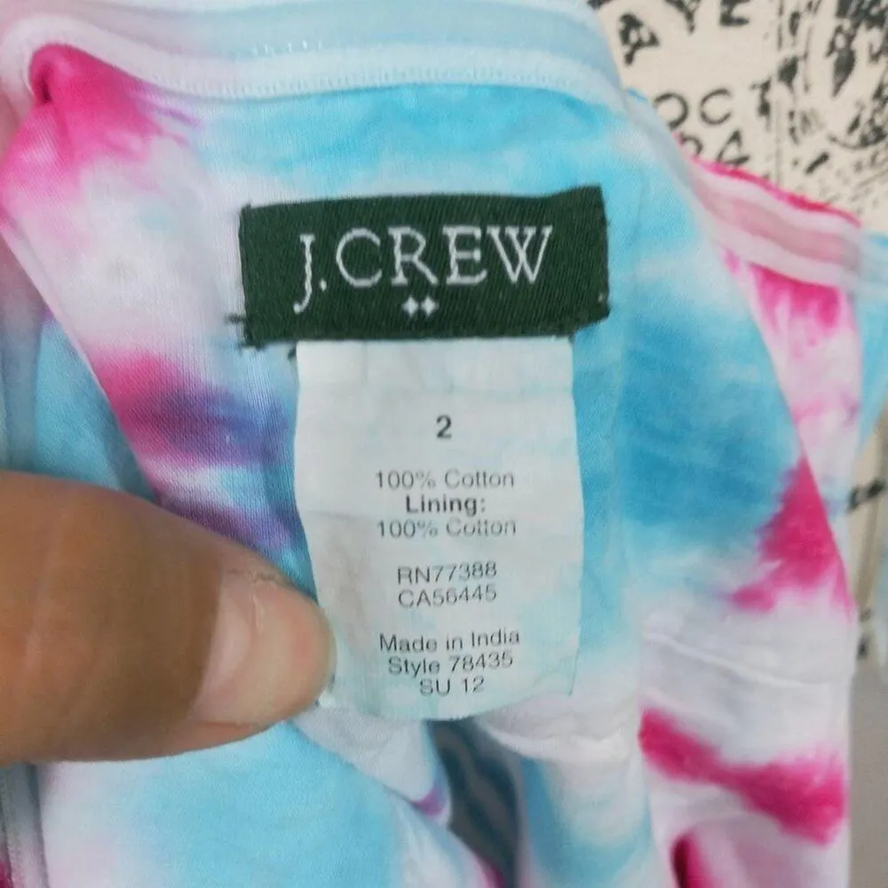 J.Crew Tie Dye  Scalloped lace Strapless Top Size 2 - Image 4