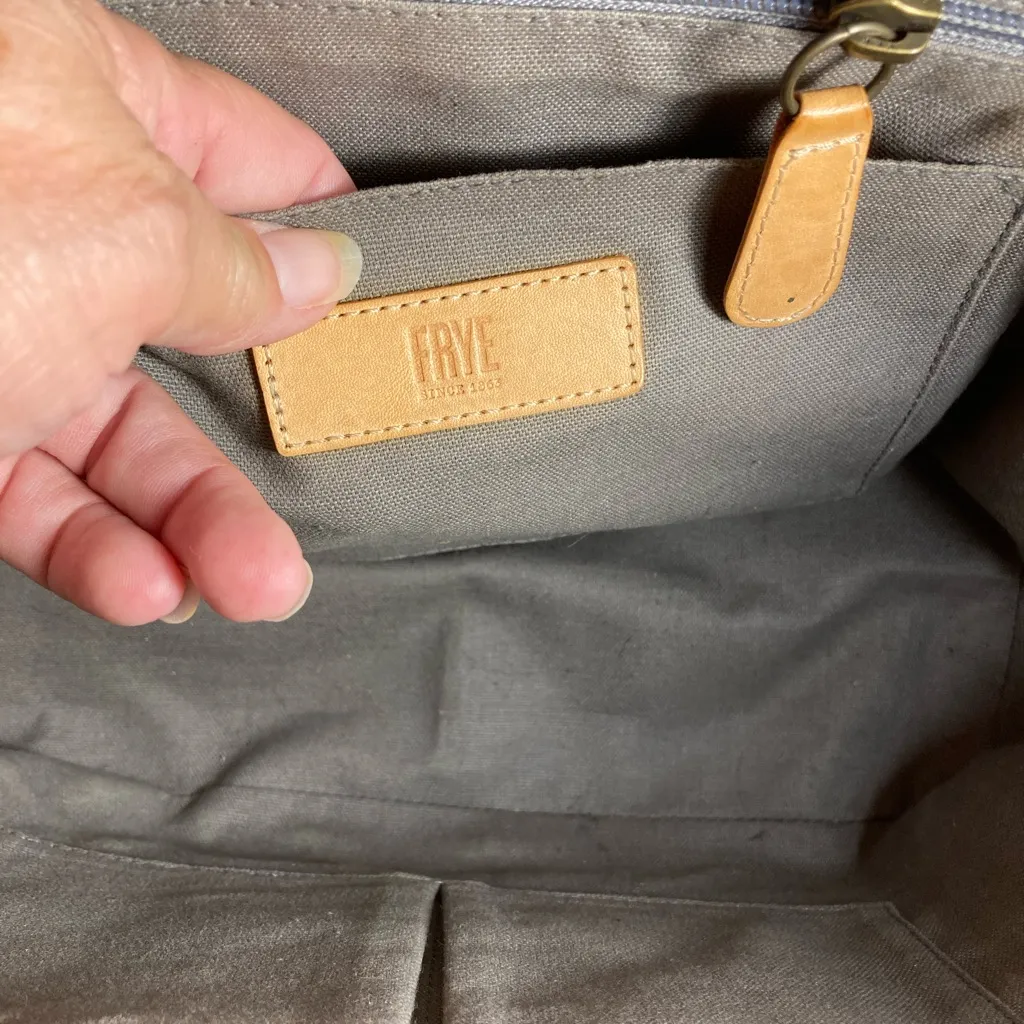 FRYE MELOSSA FLORAL MOC CROC Tan Leather Tote Bag - Image 9