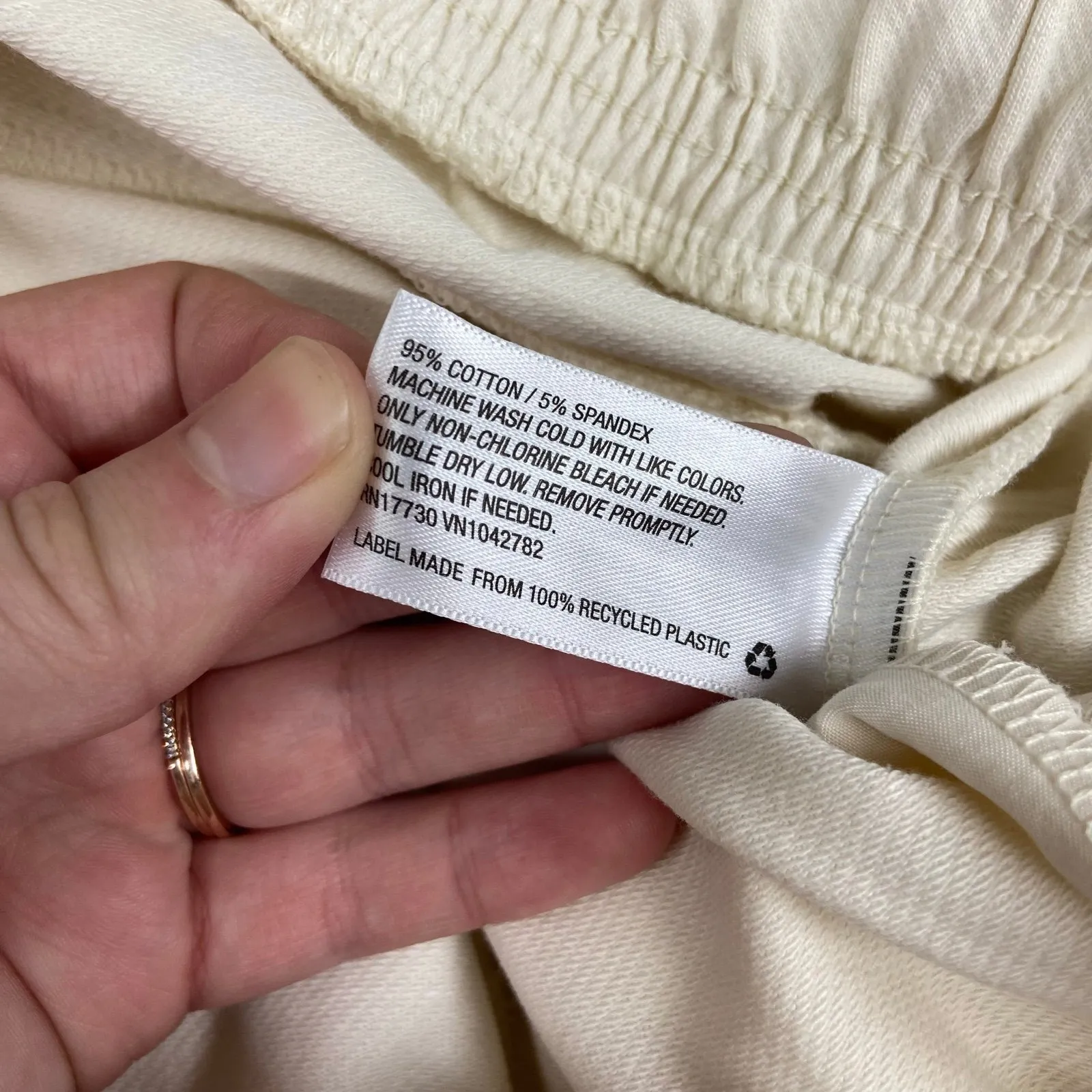 A New Day adult cream pull on pocket straight relaxed casual pants cotton large - Image 9