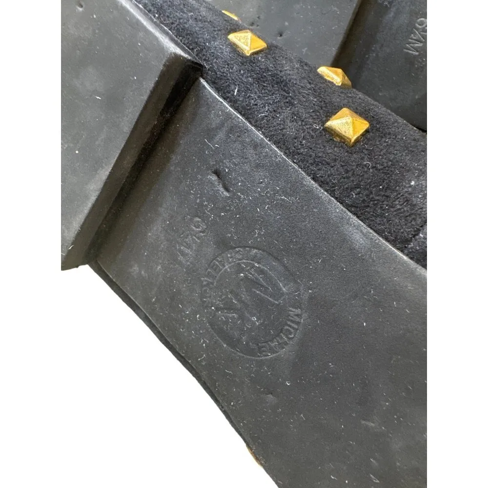 Michael Kors women’s black gold studded leather shoes flats size 6.5M AUTHENTIC - Image 7