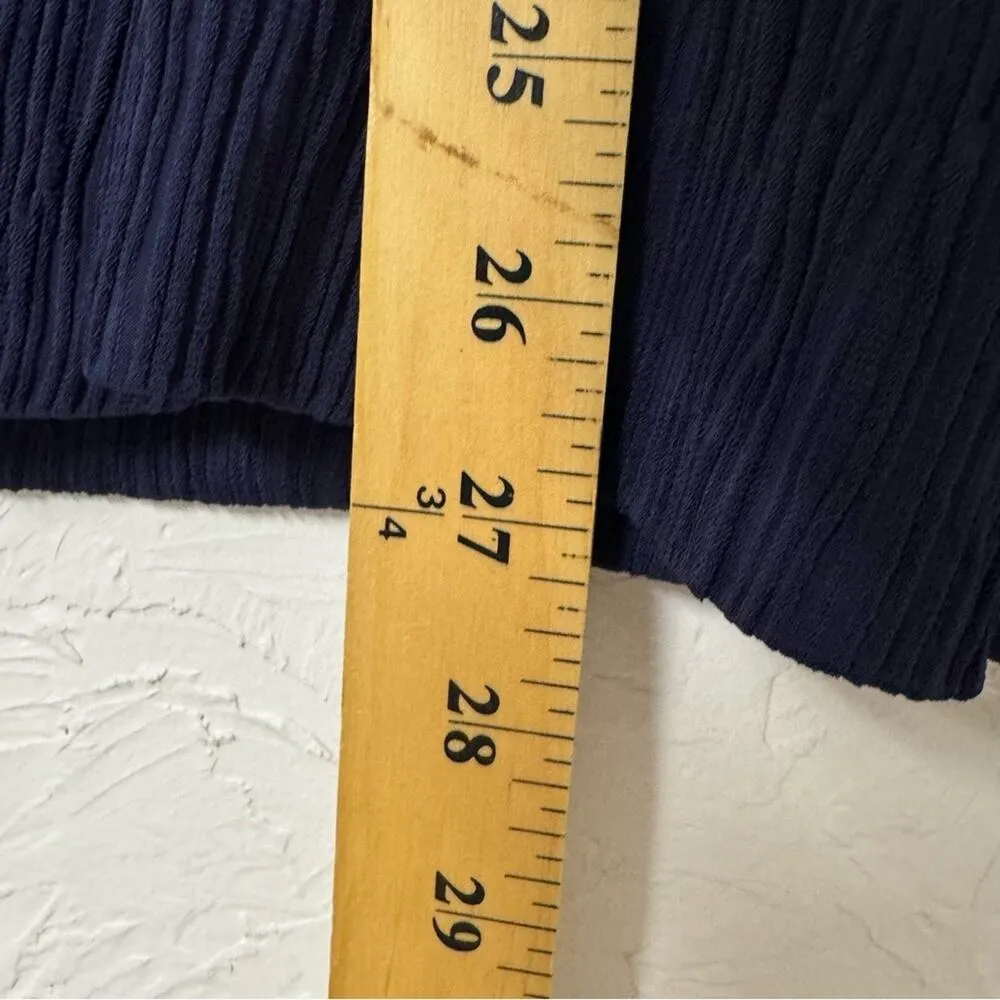 MM Lafleur Navy Blue Montgomery Pleated Skirt Womens 8 Lagenlook Designer Artsy - Image 12