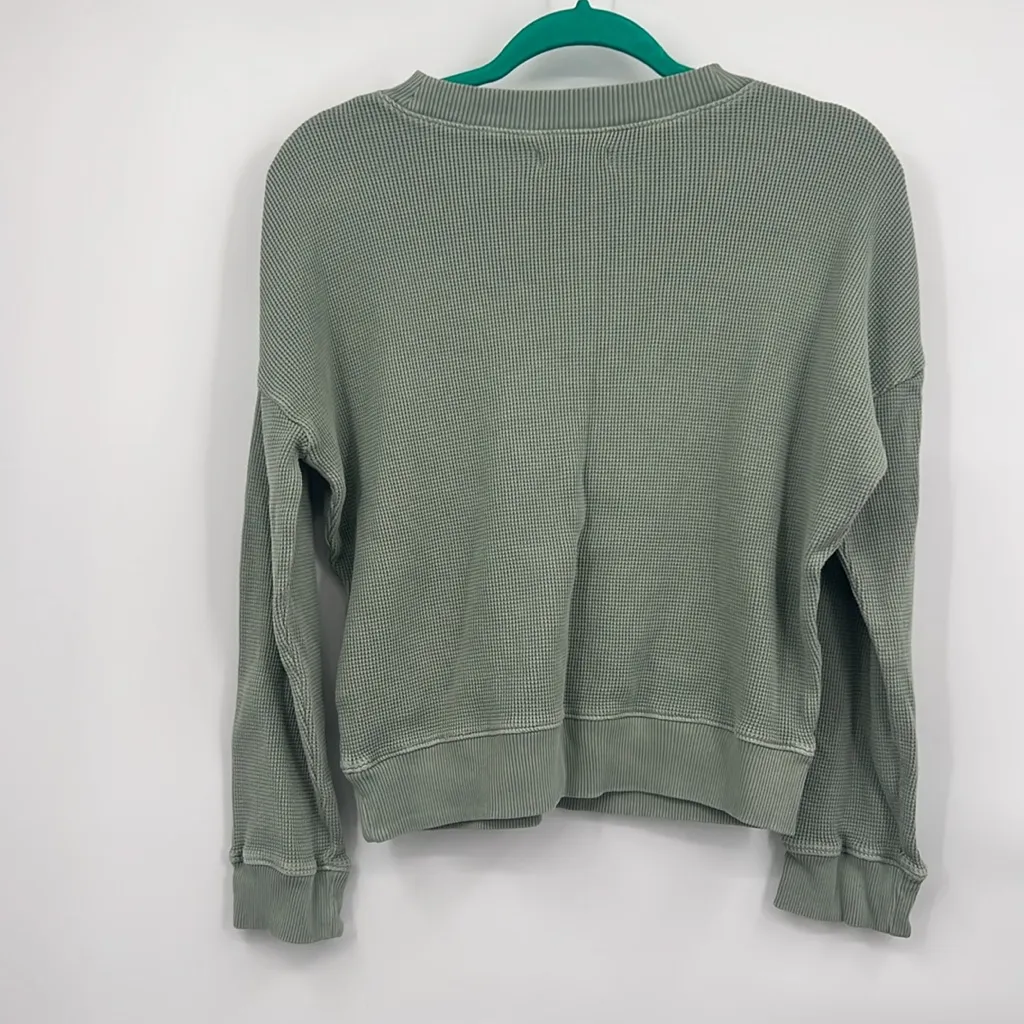 Madewell Waffle Knit Boxy Sweatshirt Tee small - Image 6