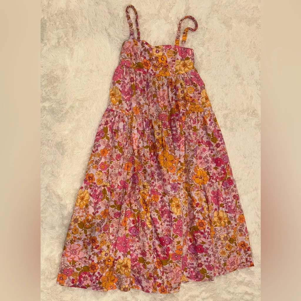 NEW Free People Park Slope Pink floral low back Maxi Dress sz XS - Image 6