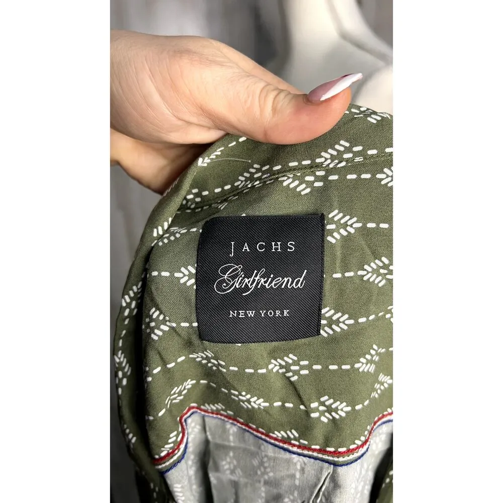 JACHS Girlfriend‎ Women's XL Green Geometric Button Front Blouse - Image 5