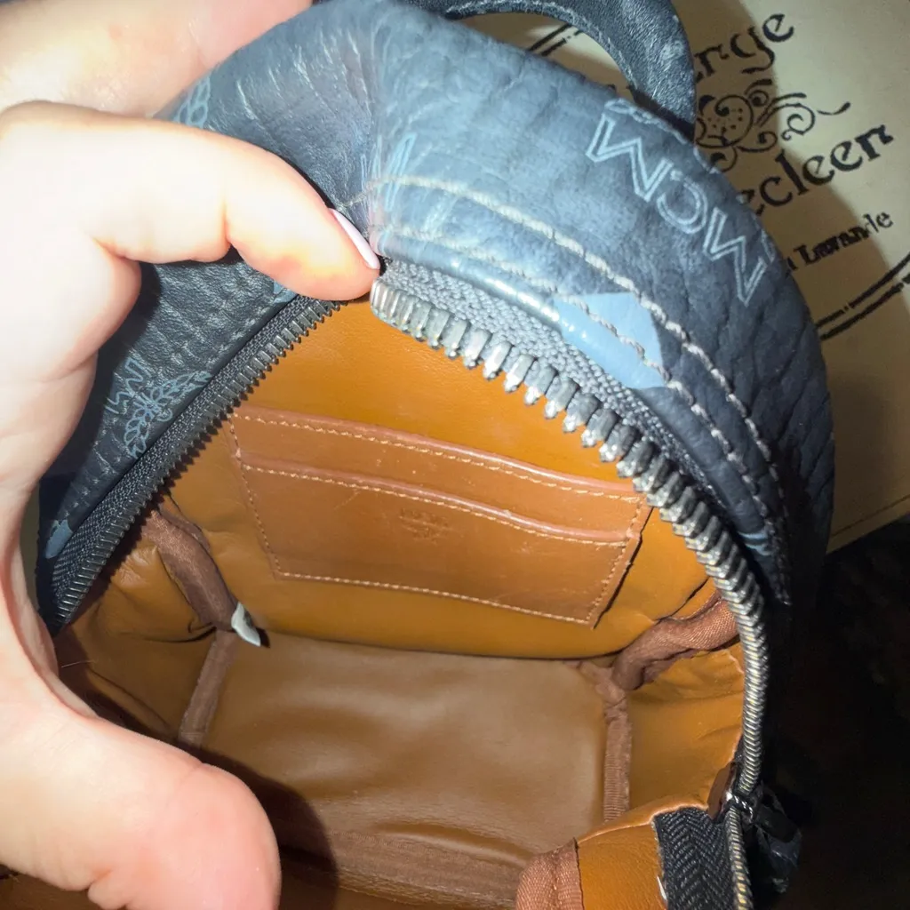 MCM AUTHENTIC Stark Bebe Boo Side Studs Backpack In Visetos Black - Image 14