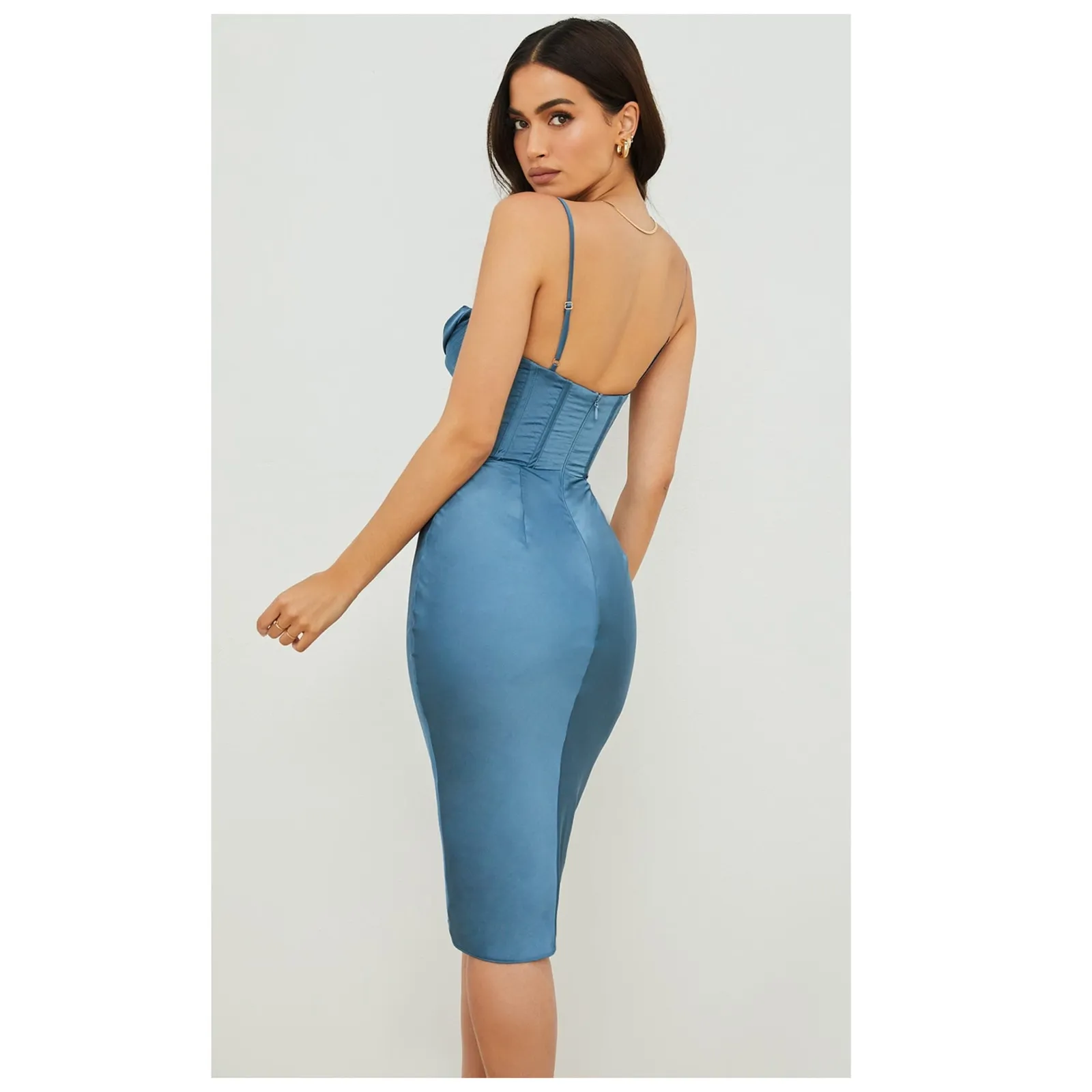 HOUSE OF CB Myrna Satin Corset Dress Size Small - Image 4