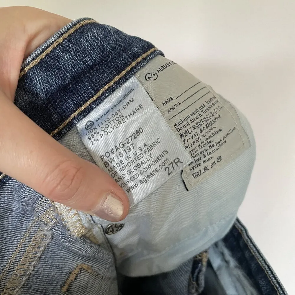 AG Adriano Goldschmied the stilt cigarette leg blue jeans denim cotton size 27 - Image 7