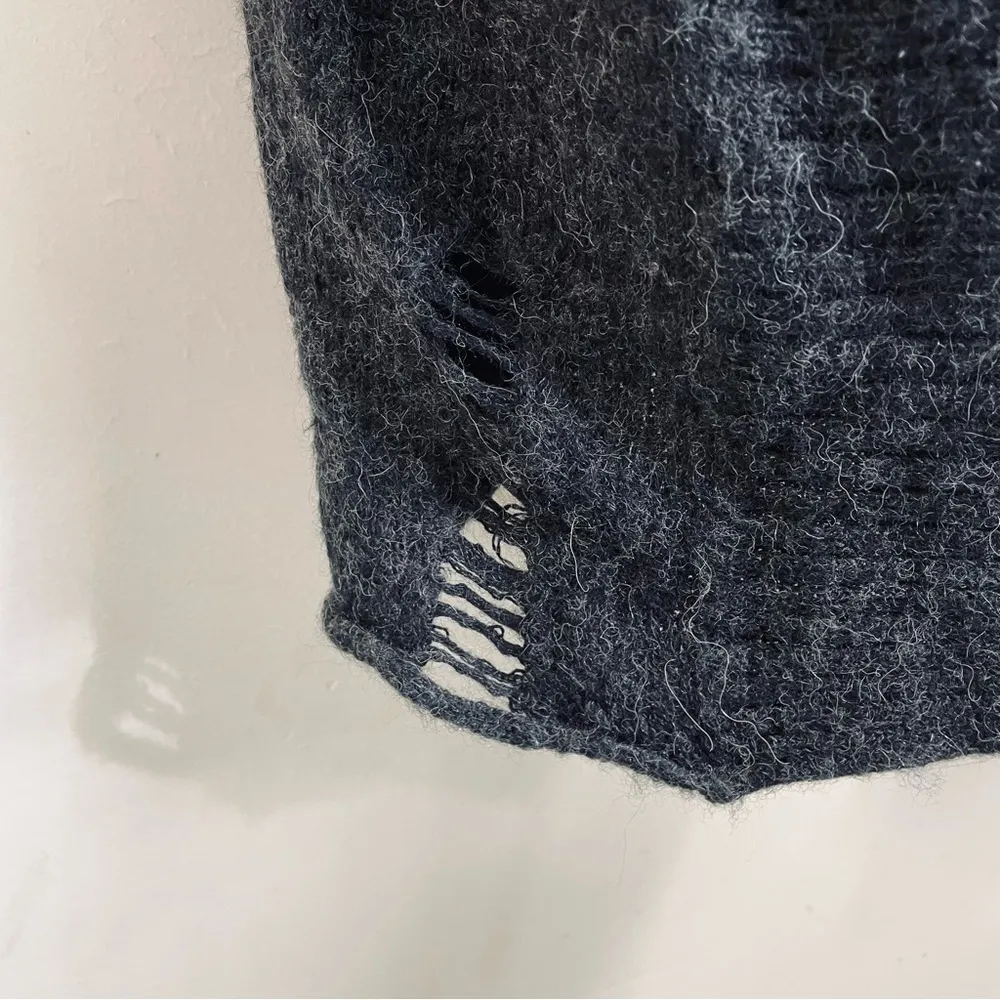 Nation Alpaca Double Breasted Open Front Sweater Cardigan Grey size S - Image 8