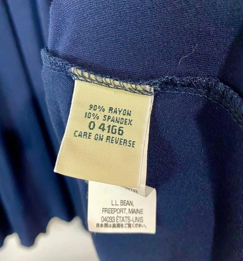 L.L. Bean Women’s Sleeveless Plunge Neck Midi Dress Navy Blue Size Medium EUC - Image 5