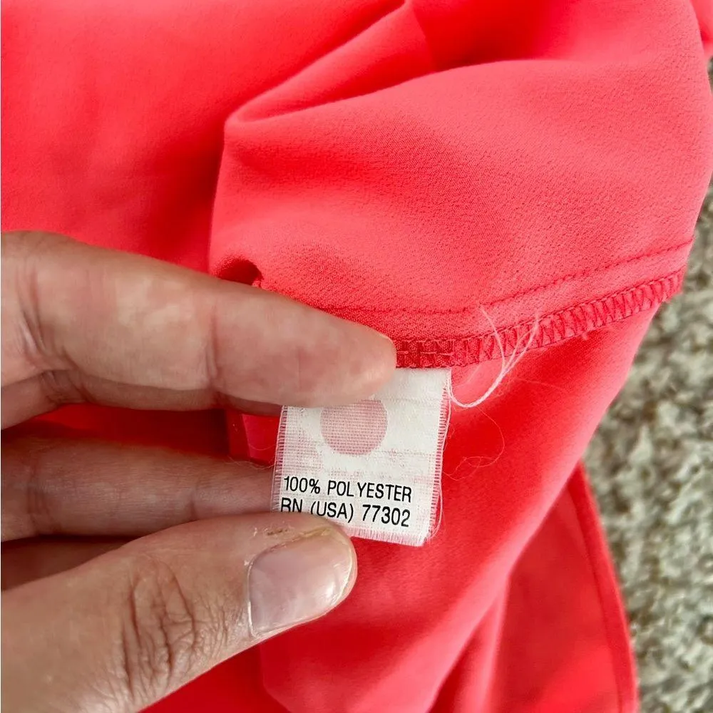 🦋 Zara Basic Neon Orangish Pink Sleeveless Tank Top Blouse XS - Image 4