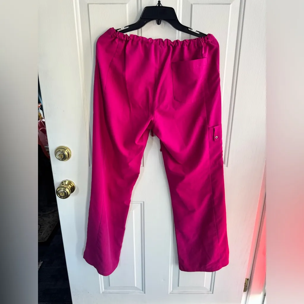 DICKIES Women’s Pink Scrub Pants Size Small Elastic Waist Cargo Pocket - Image 7