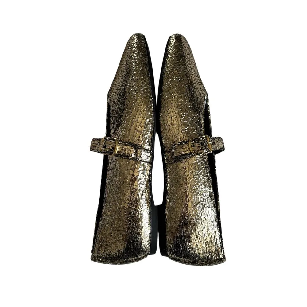 Katy Perry Evie Gold Mary Janes Square Toe Flats Women’s Size 6.5 Preppy NEW - Image 3