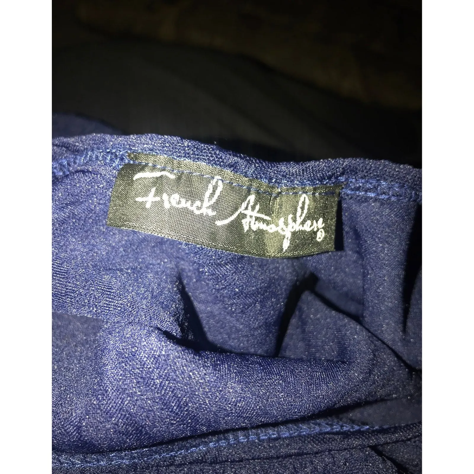 FRENCH ATMOSPHERE Navy A-line‎ dress. No tag for size. - Image 11