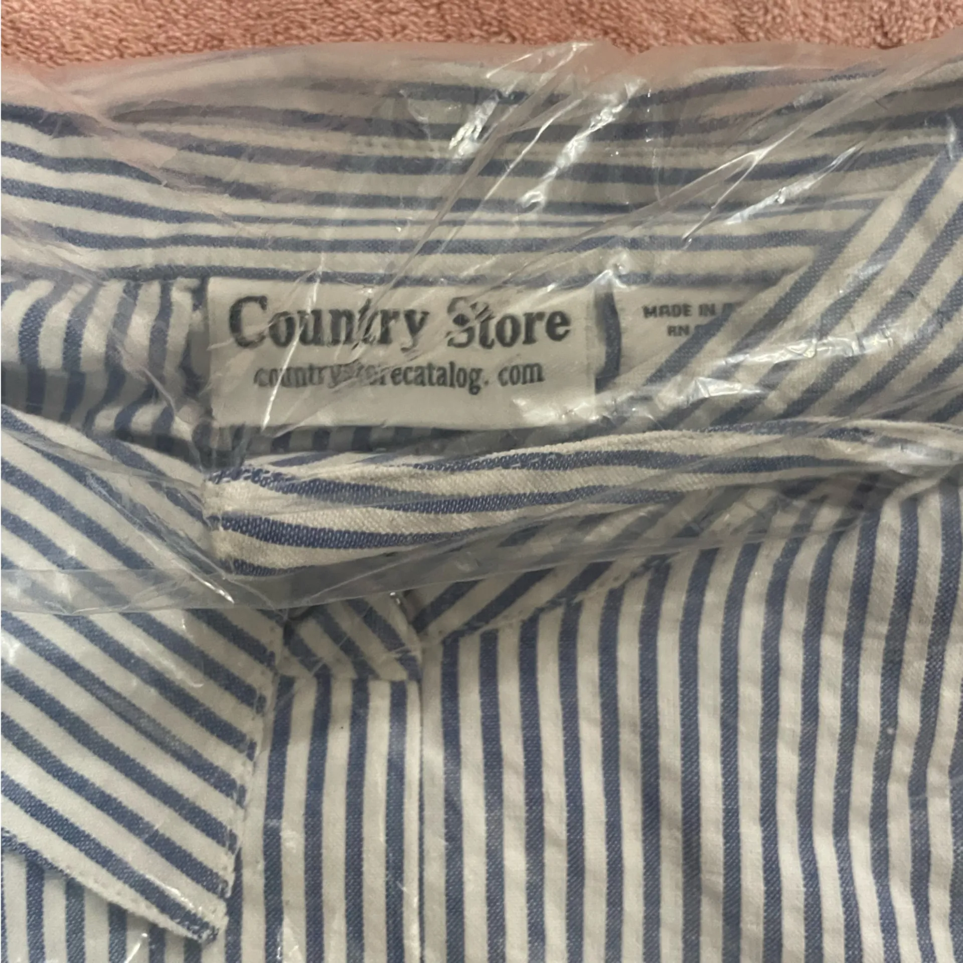 NWT Country Store Blue Stripe Bee Shirr Set | Size: Large - Image 3
