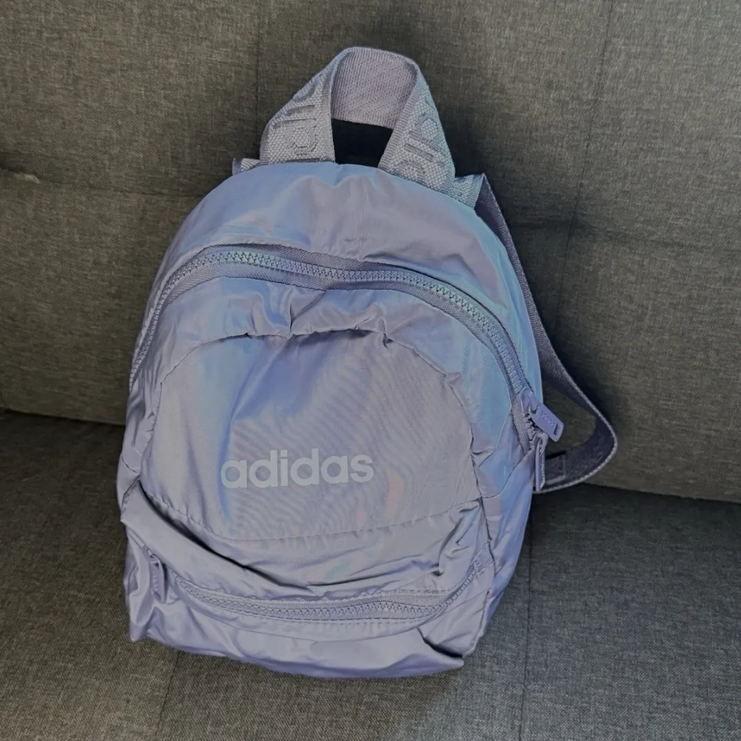 Adidas Originals Linear Mini Backpack Travel/Sports Bag Orbit Violet Purple - Image 3