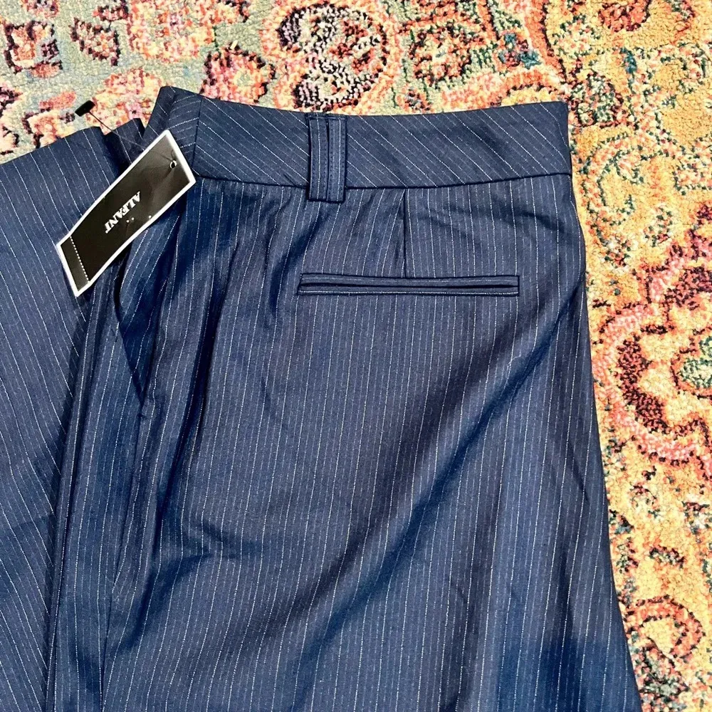 FINAL PRICE NWT Alfani Navy Striped Venice Slacks - Image 2